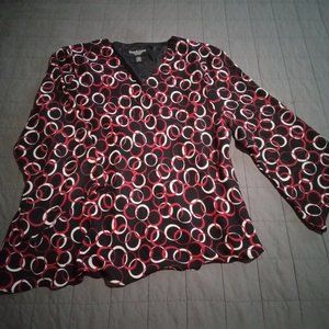 Russell Kemp Woman New York Circle Print Long Sleeve Top 5X